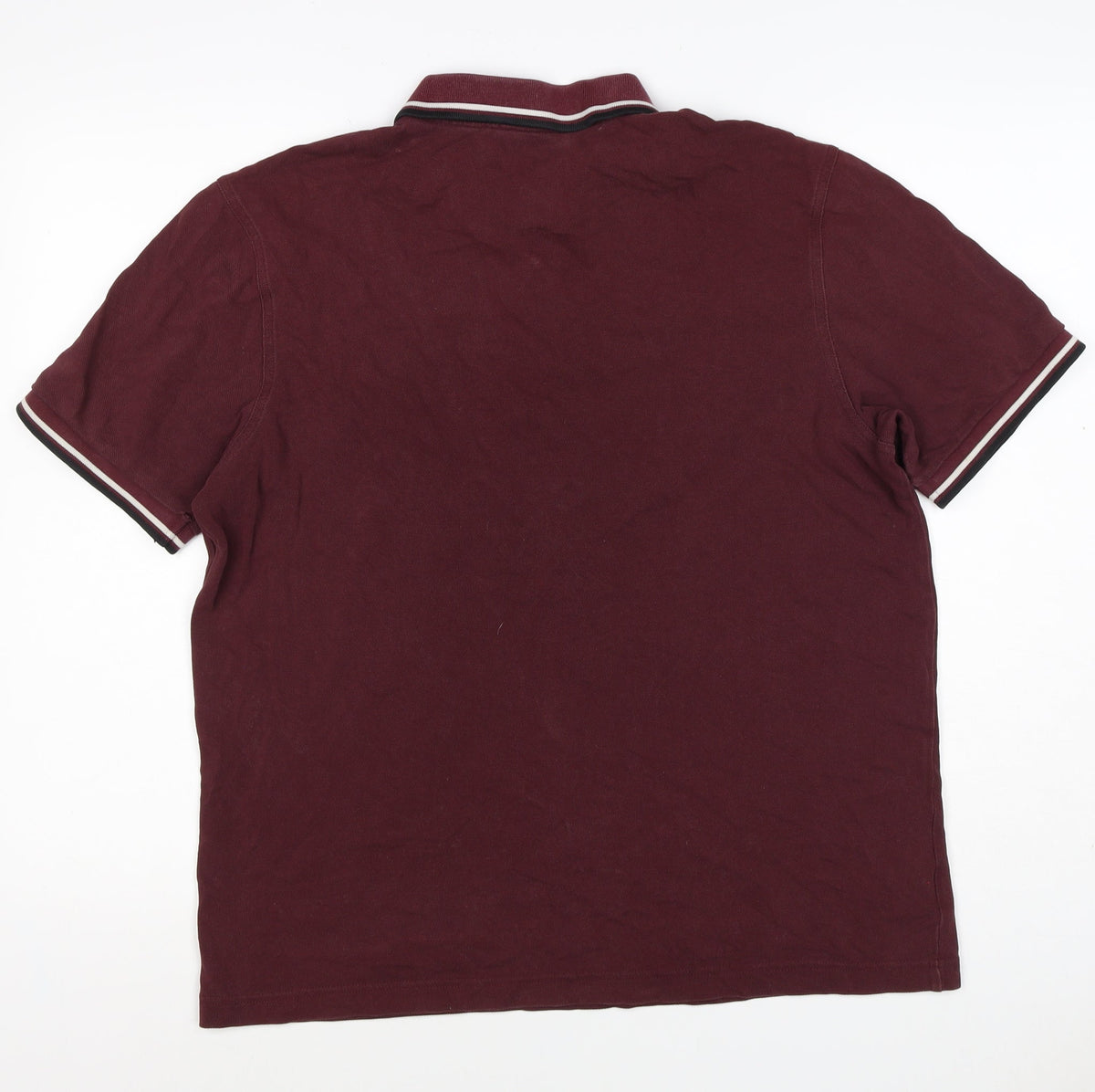 Fred Perry Men’s Burgundy L Cotton Piqué Tipped Short Sleeve Polo Shirt