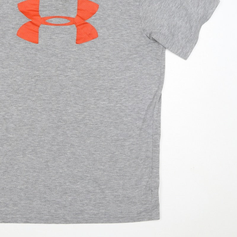 Additional view of Under Armour Men’s Grey Orange Logo HeatGear T-Shirt, size S