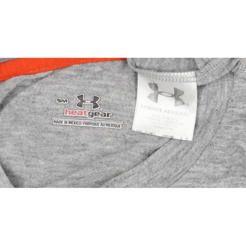 Additional view of Under Armour Men’s Grey Orange Logo HeatGear T-Shirt, size S