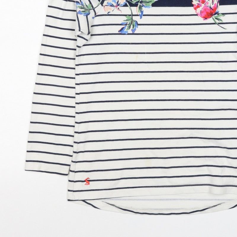 Joules Women Multicoloured UK 10 Floral Stripe Jersey Long Sleeve Top