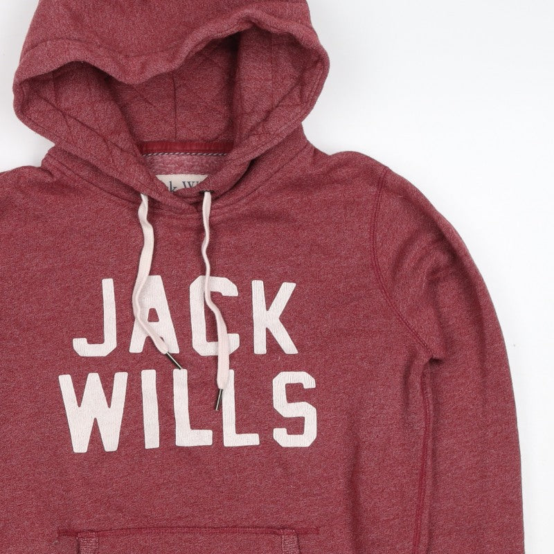 Jack Wills Women’s Red UK 10 Pullover Hoodie Logo Pockets