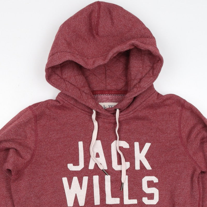 Jack Wills Women’s Red UK 10 Pullover Hoodie Logo Pockets