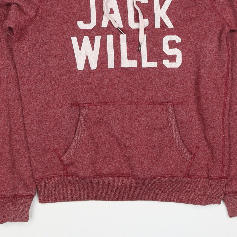 Jack Wills Women’s Red UK 10 Pullover Hoodie Logo Pockets