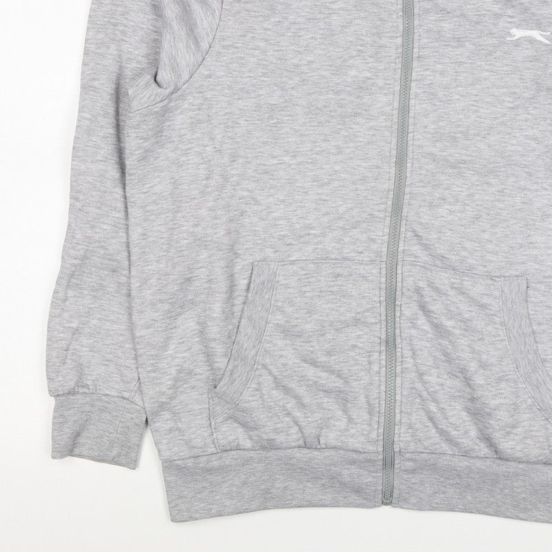 Slazenger Men’s Grey L Full Zip High Neck Logo Sweatshirt