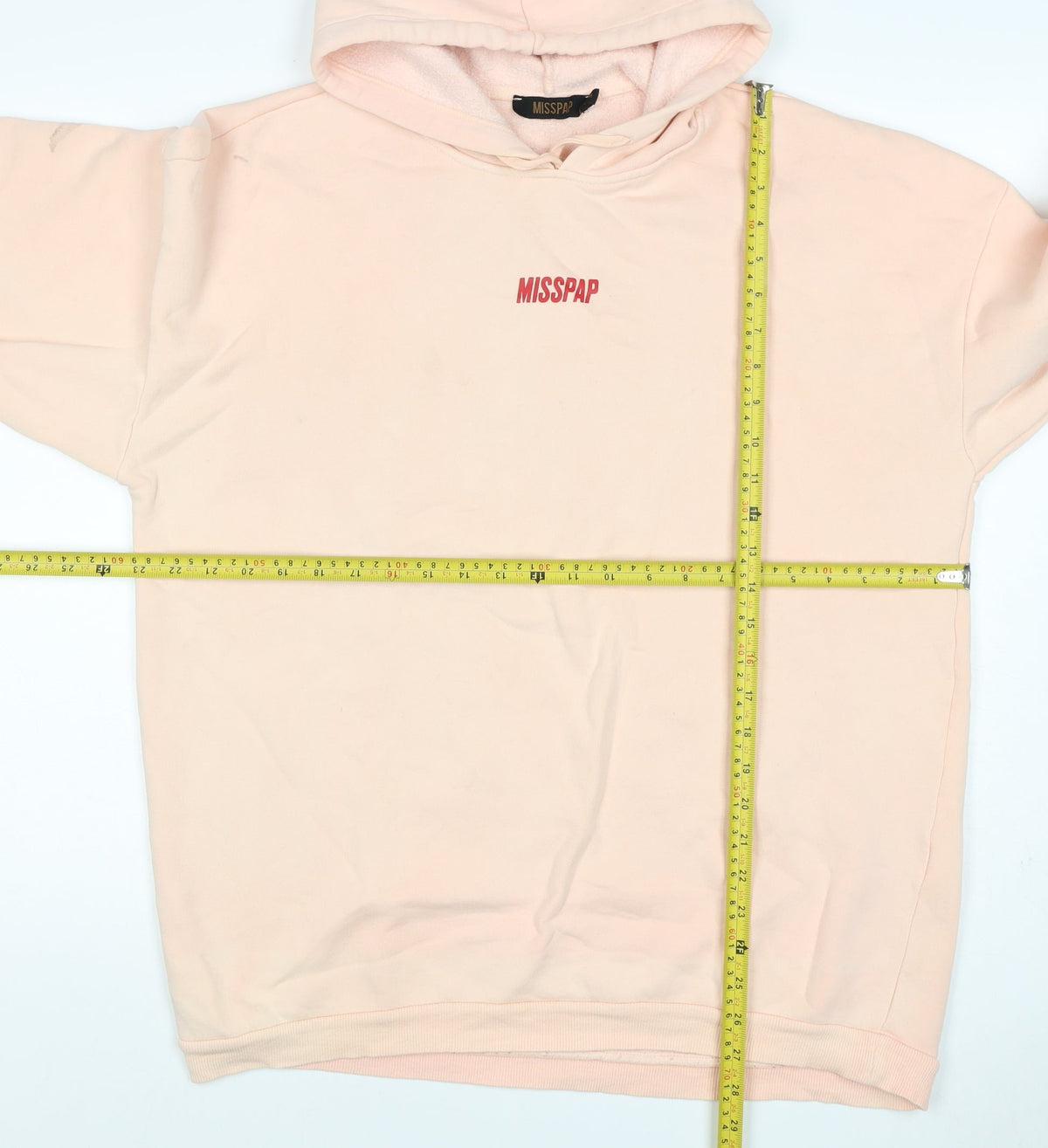 Misspap Women Pink M Logo Pullover Hooded Cotton Fleece Sweatshirt