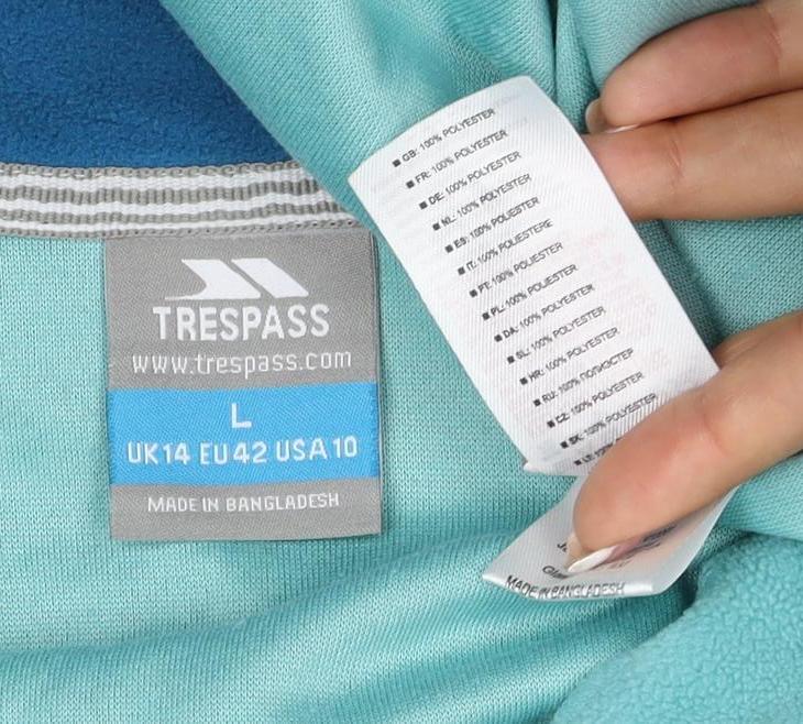 Trespass Women's Blue UK 14 L Half Zip Fleece Pullover Sweatshirt