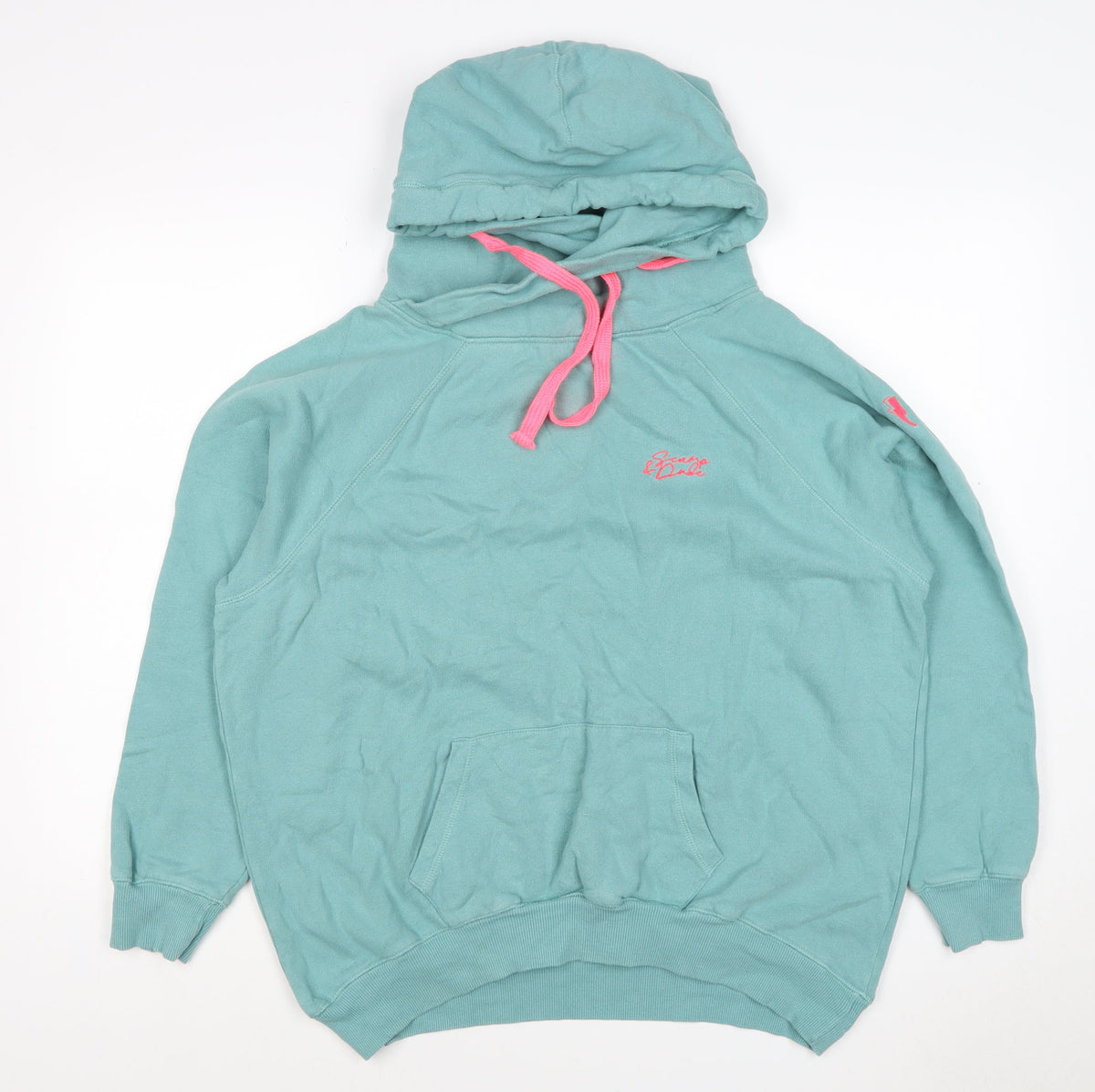Scamp & Dude Women’s Blue Size 16 Organic Cotton Logo Pullover Hoodie