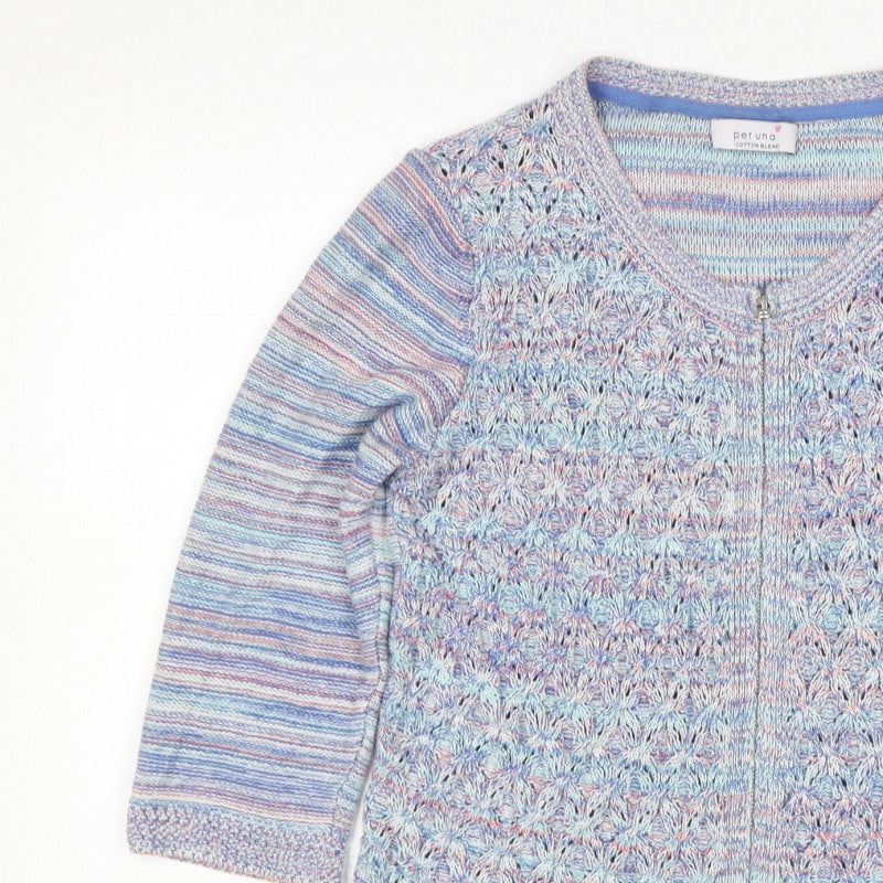 M&S Per Una Women’s Multicoloured Size 16 Full Zip Open Knit Cardigan