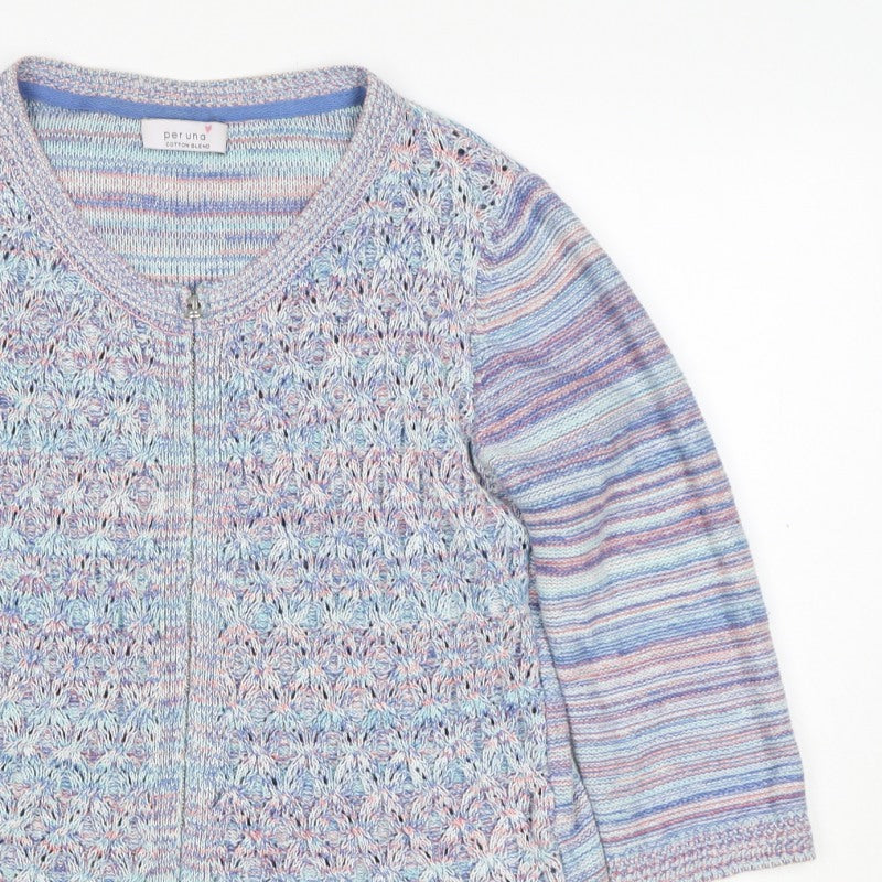 M&S Per Una Women’s Multicoloured Size 16 Full Zip Open Knit Cardigan