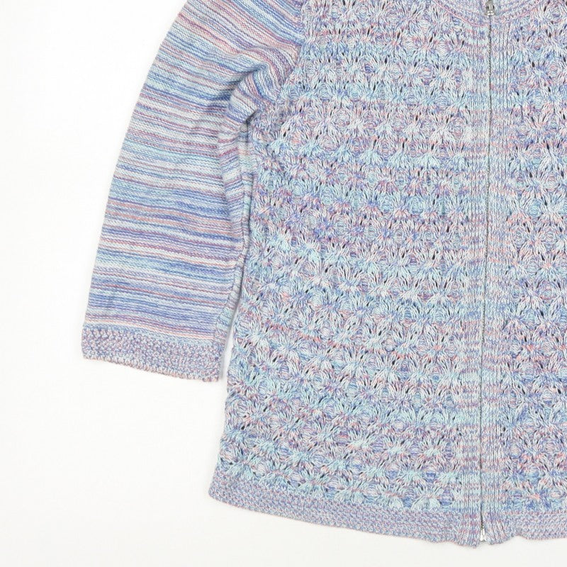 M&S Per Una Women’s Multicoloured Size 16 Full Zip Open Knit Cardigan