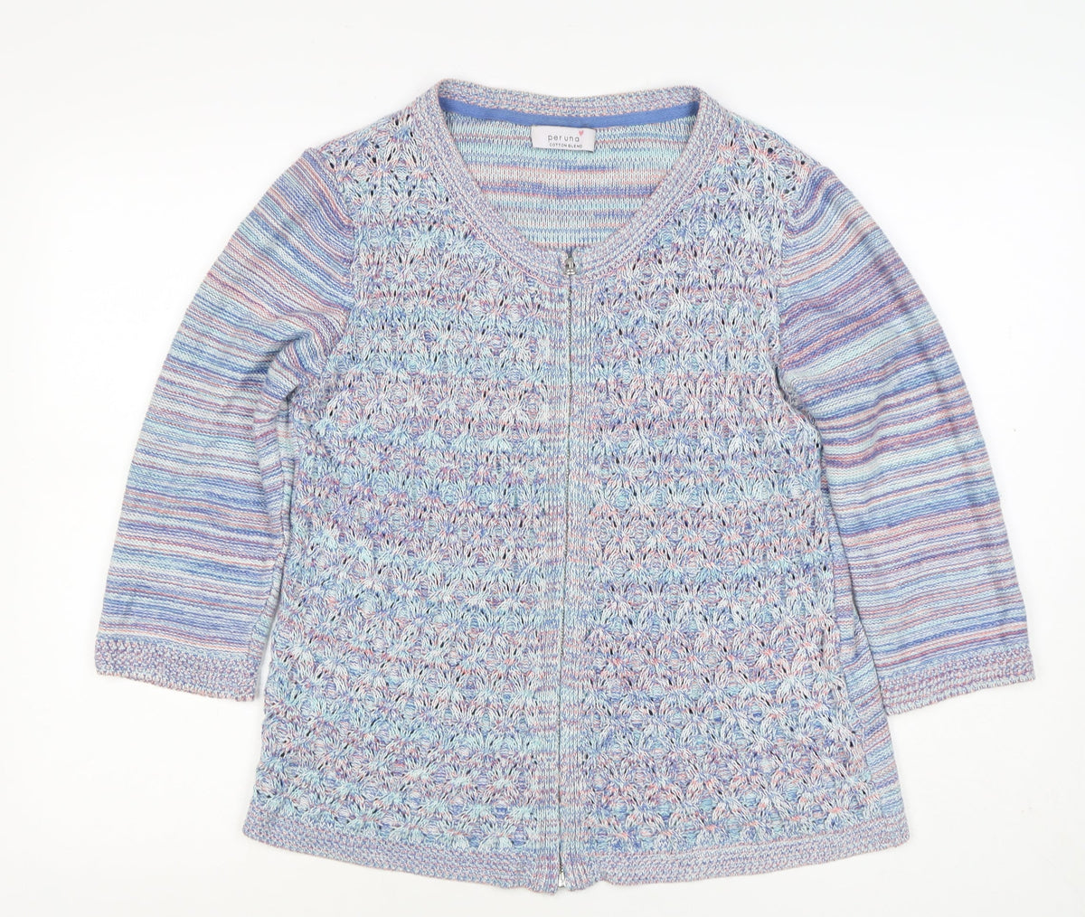 M&S Per Una Women’s Multicoloured Size 16 Full Zip Open Knit Cardigan
