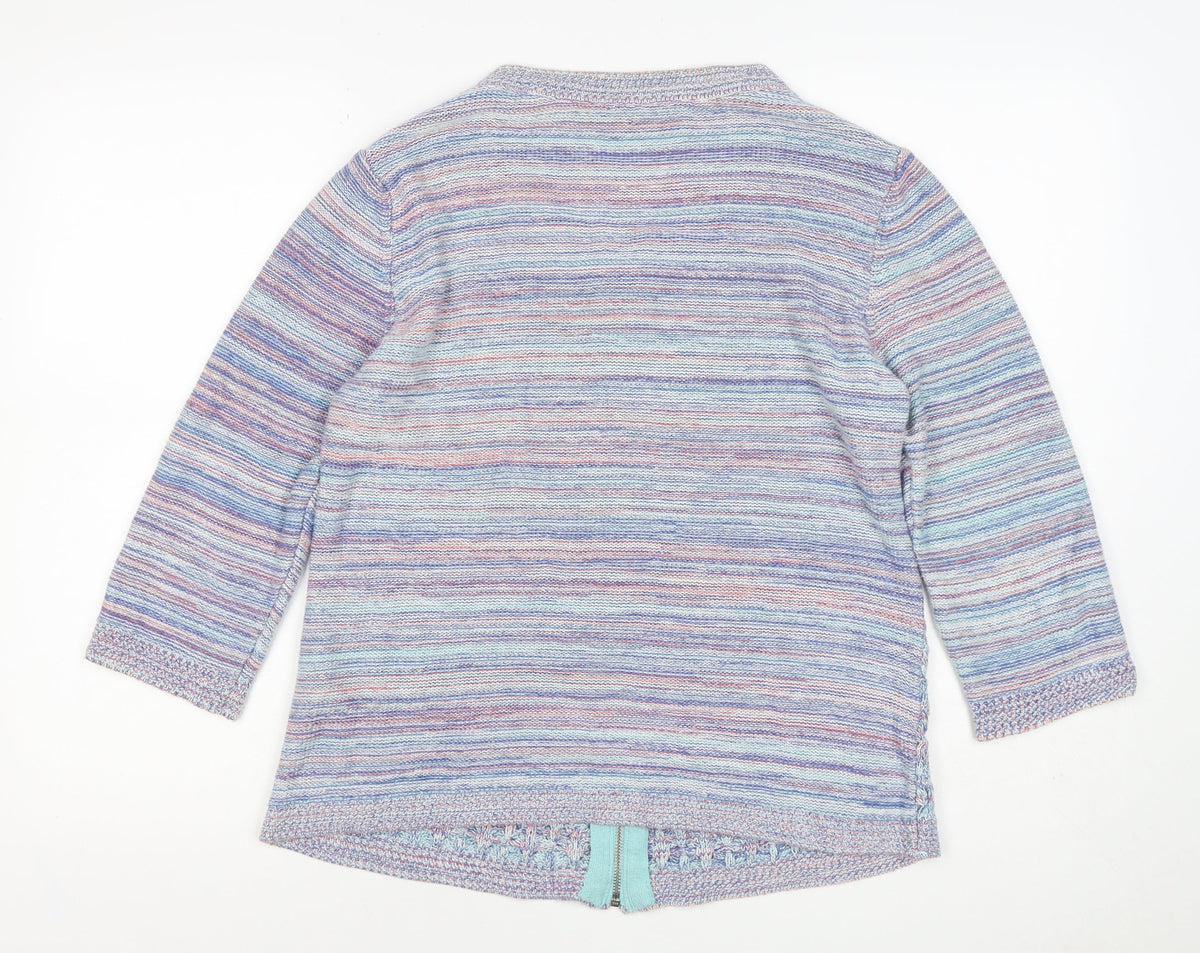 M&S Per Una Women’s Multicoloured Size 16 Full Zip Open Knit Cardigan