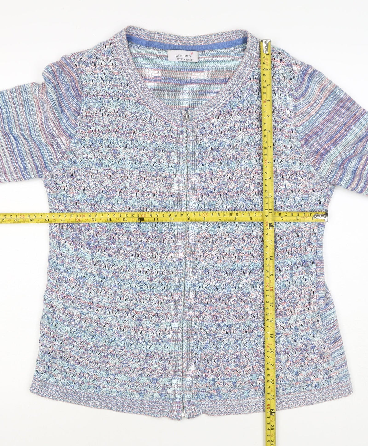 M&S Per Una Women’s Multicoloured Size 16 Full Zip Open Knit Cardigan