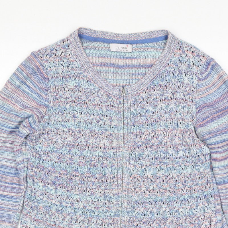 M&S Per Una Women’s Multicoloured Size 16 Full Zip Open Knit Cardigan