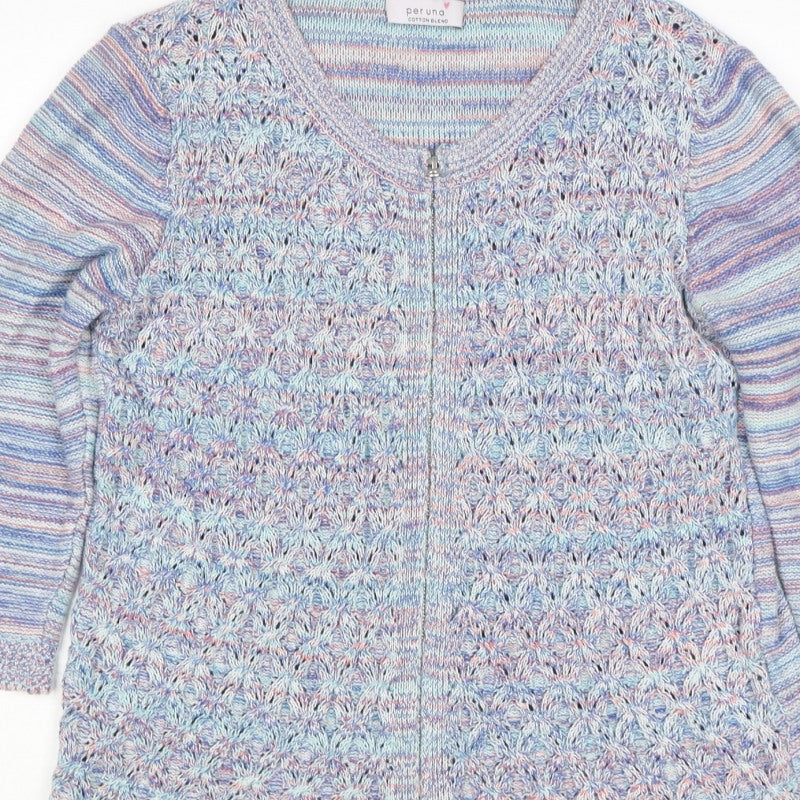 M&S Per Una Women’s Multicoloured Size 16 Full Zip Open Knit Cardigan