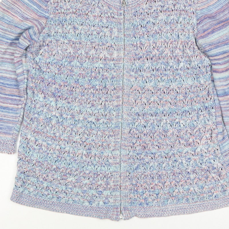M&S Per Una Women’s Multicoloured Size 16 Full Zip Open Knit Cardigan