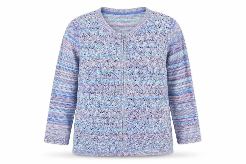 M&S Per Una Women’s Multicoloured Size 16 Full Zip Open Knit Cardigan