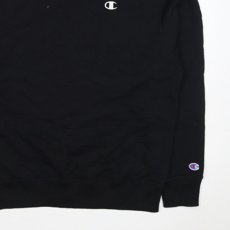Champion Men’s Black M Logo Crew Neck Pullover Sweatshirt