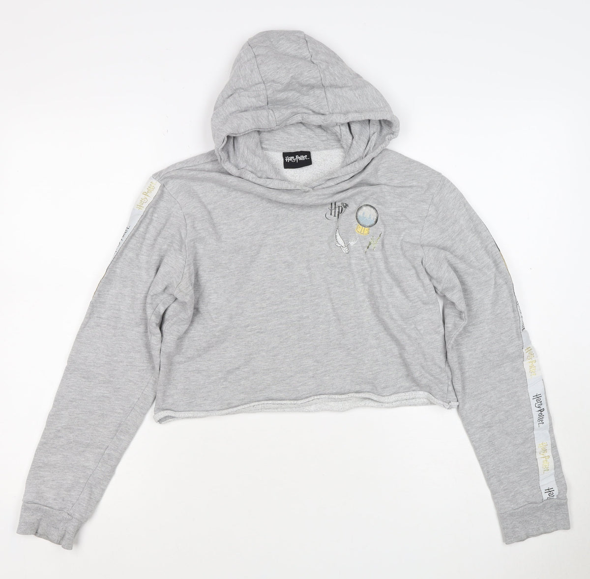 Harry Potter Girls Grey 15 Years Pullover Hoodie Graphic Print Crop