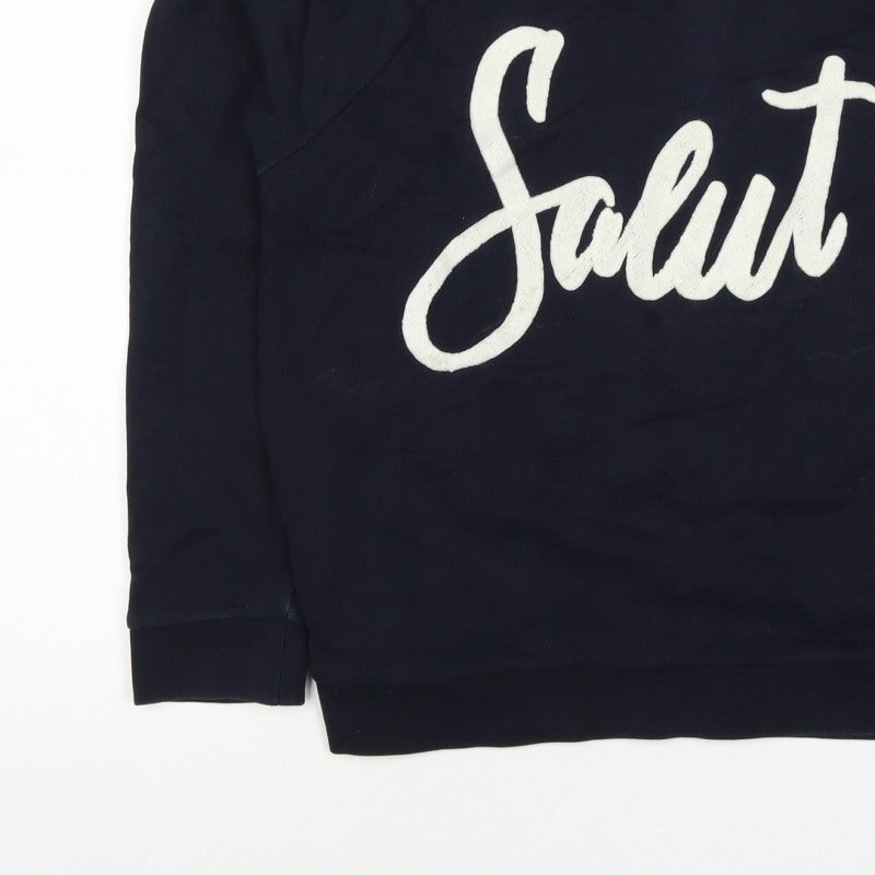 Whistles Women’s Navy Blue M Salut Graphic Cotton Sweatshirt