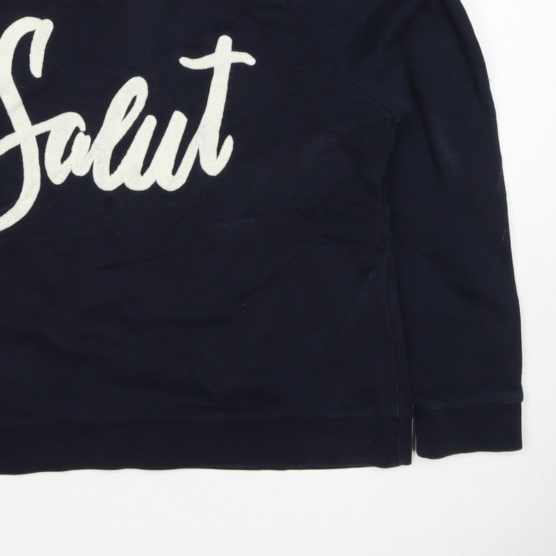 Whistles Women’s Navy Blue M Salut Graphic Cotton Sweatshirt