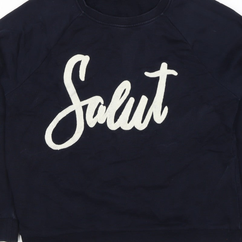 Whistles Women’s Navy Blue M Salut Graphic Cotton Sweatshirt