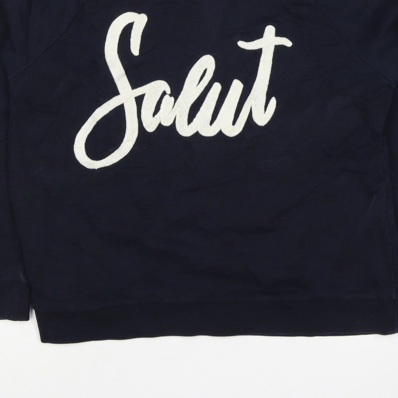 Whistles Women’s Navy Blue M Salut Graphic Cotton Sweatshirt