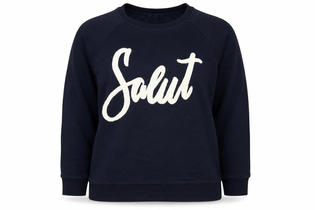 Whistles Women’s Navy Blue M Salut Graphic Cotton Sweatshirt