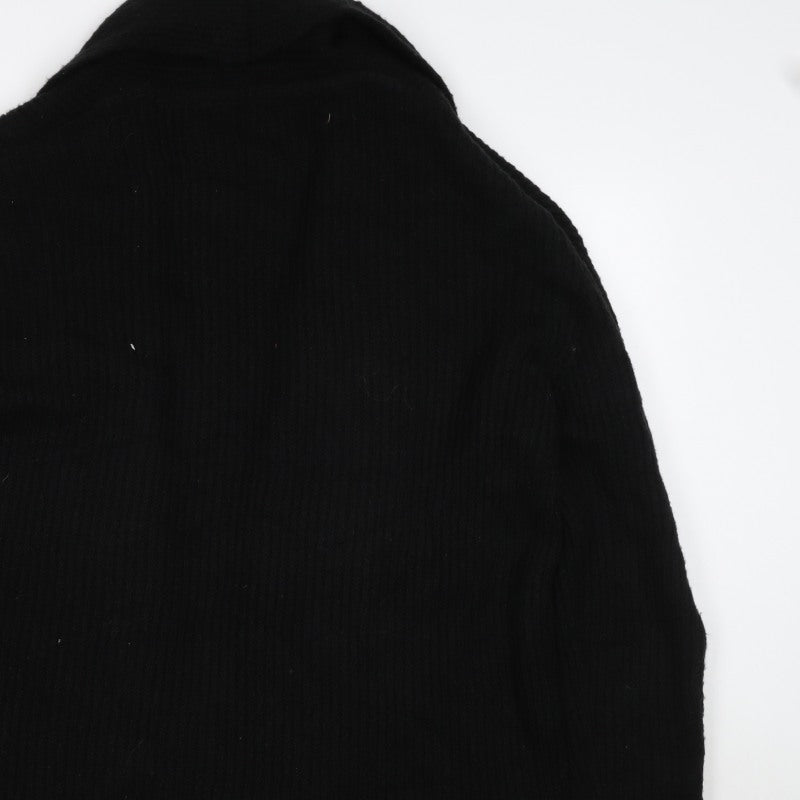 River Island Women Black L Cable Knit Open Cardigan Long Sleeve Zip