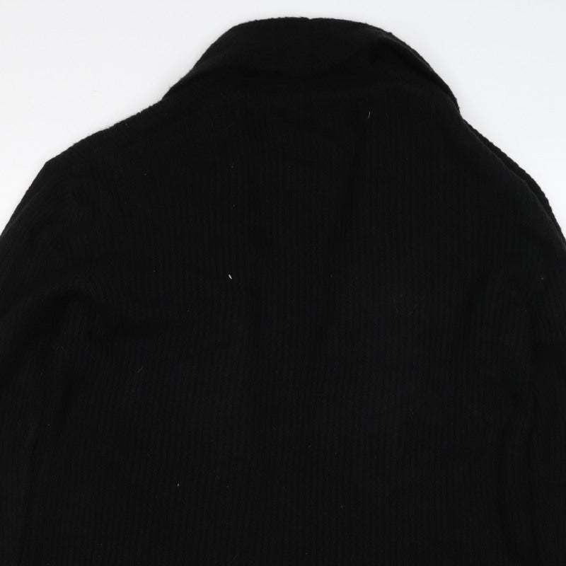 River Island Women Black L Cable Knit Open Cardigan Long Sleeve Zip