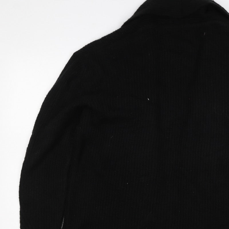 River Island Women Black L Cable Knit Open Cardigan Long Sleeve Zip