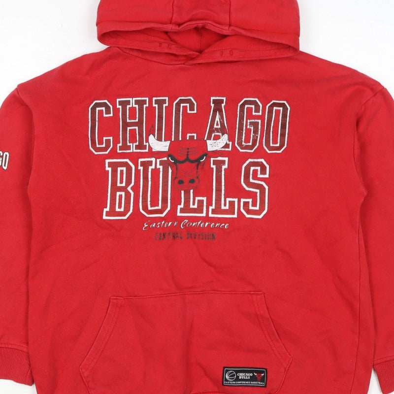 Knox Boys Red 12 Years Chicago Bulls NBA Graphic Pullover Hoodie