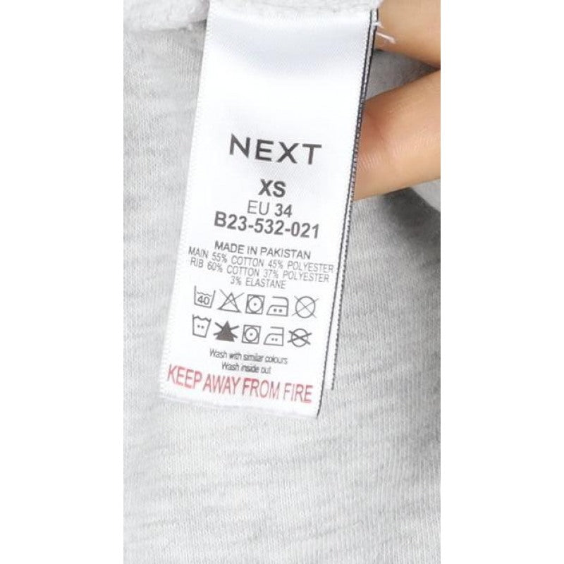 Self. Women’s Grey XS Logo Appliqué Crew Neck Pullover Sweatshirt