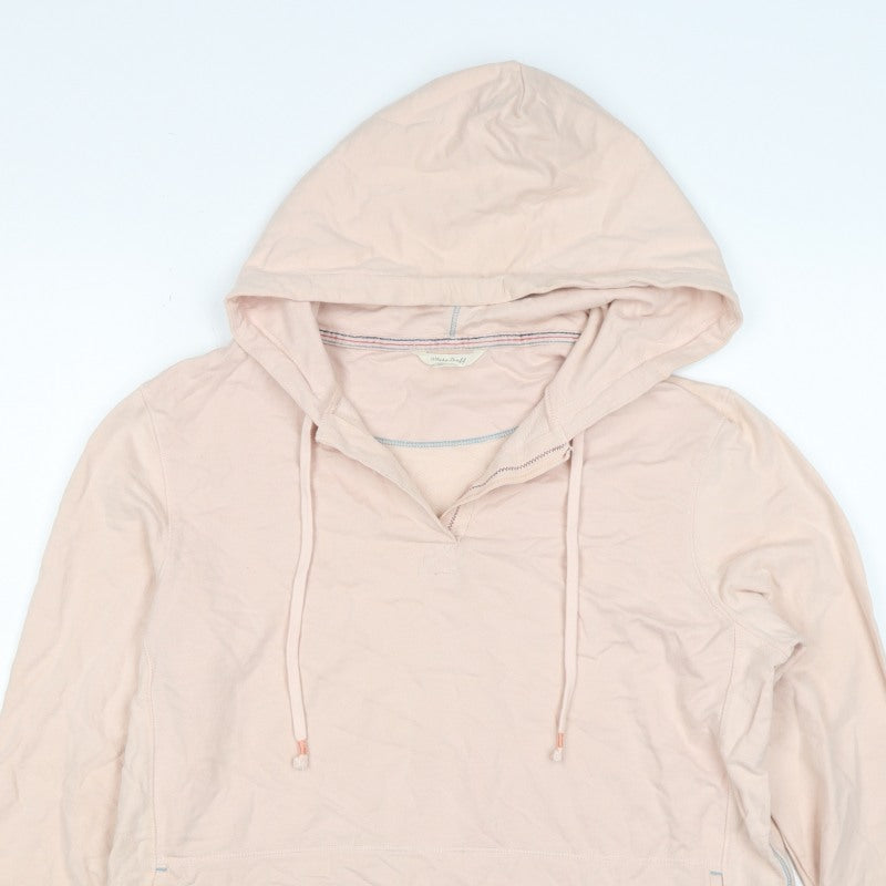 White Stuff Women’s Pink UK 10 Pullover Hoodie Hooded Pockets