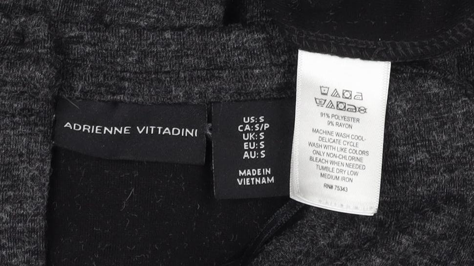 Adrianne Vittadini Women Grey Size S Knit Button Back Jumper Dress