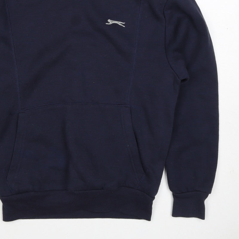Slazenger Boys Blue 11-12 Years Pullover Hoodie Logo Fleece