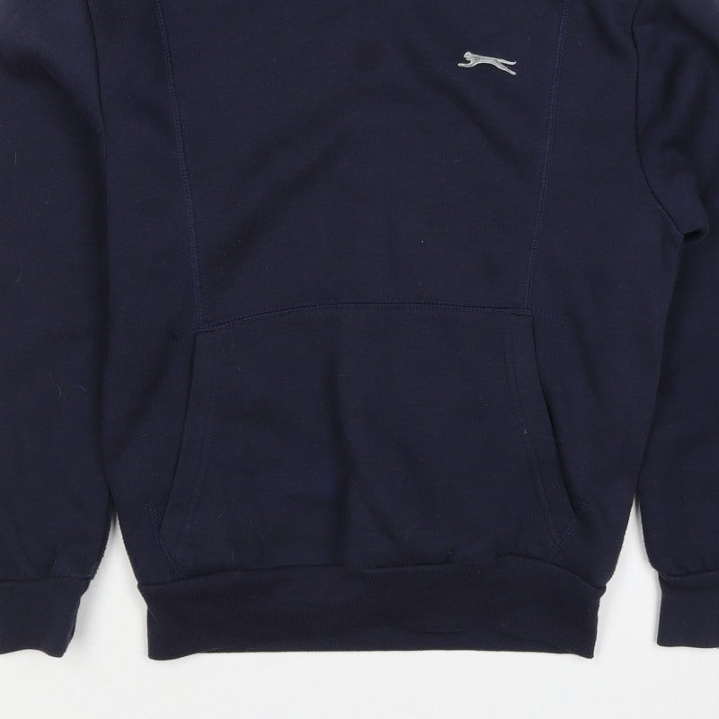 Slazenger Boys Blue 11-12 Years Pullover Hoodie Logo Fleece