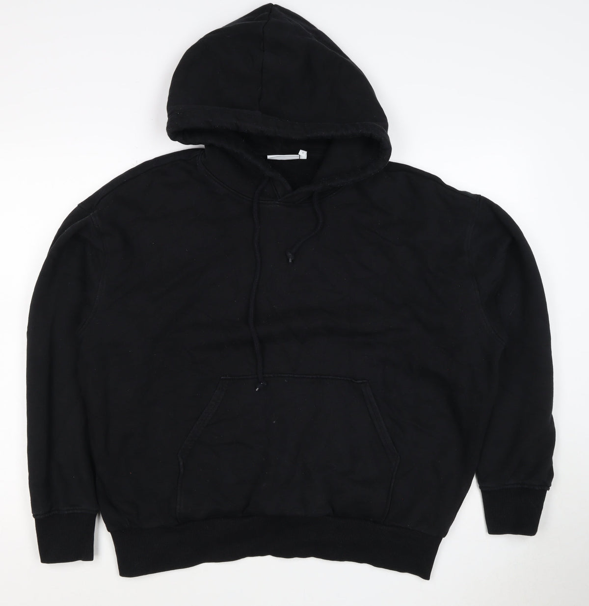 Weekday Women's Black Size S Pullover Hoodie Drawstring Kangaroo Pocket