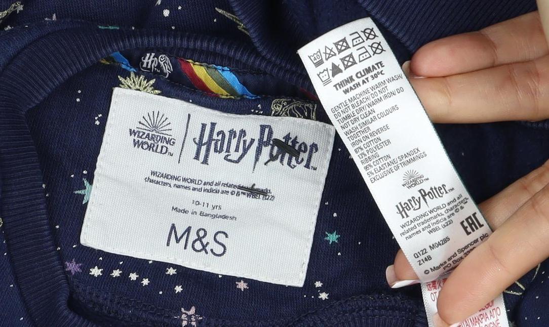 Additional view of M&S girls’ blue harry potter hogwarts crest pullover sweatshirt 7 years