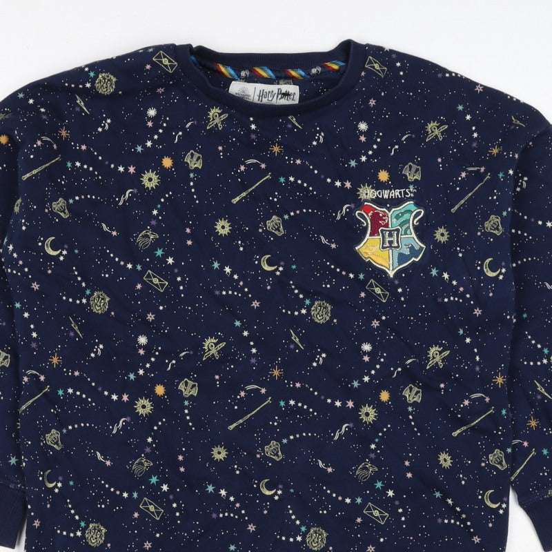Additional view of M&S girls’ blue harry potter hogwarts crest pullover sweatshirt 7 years