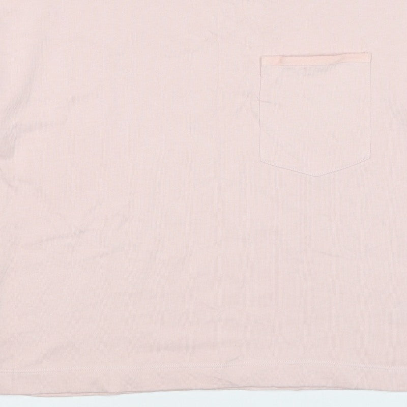Marks and Spencer Women Pink M Basic Cotton Pocket Crew Neck T-Shirt