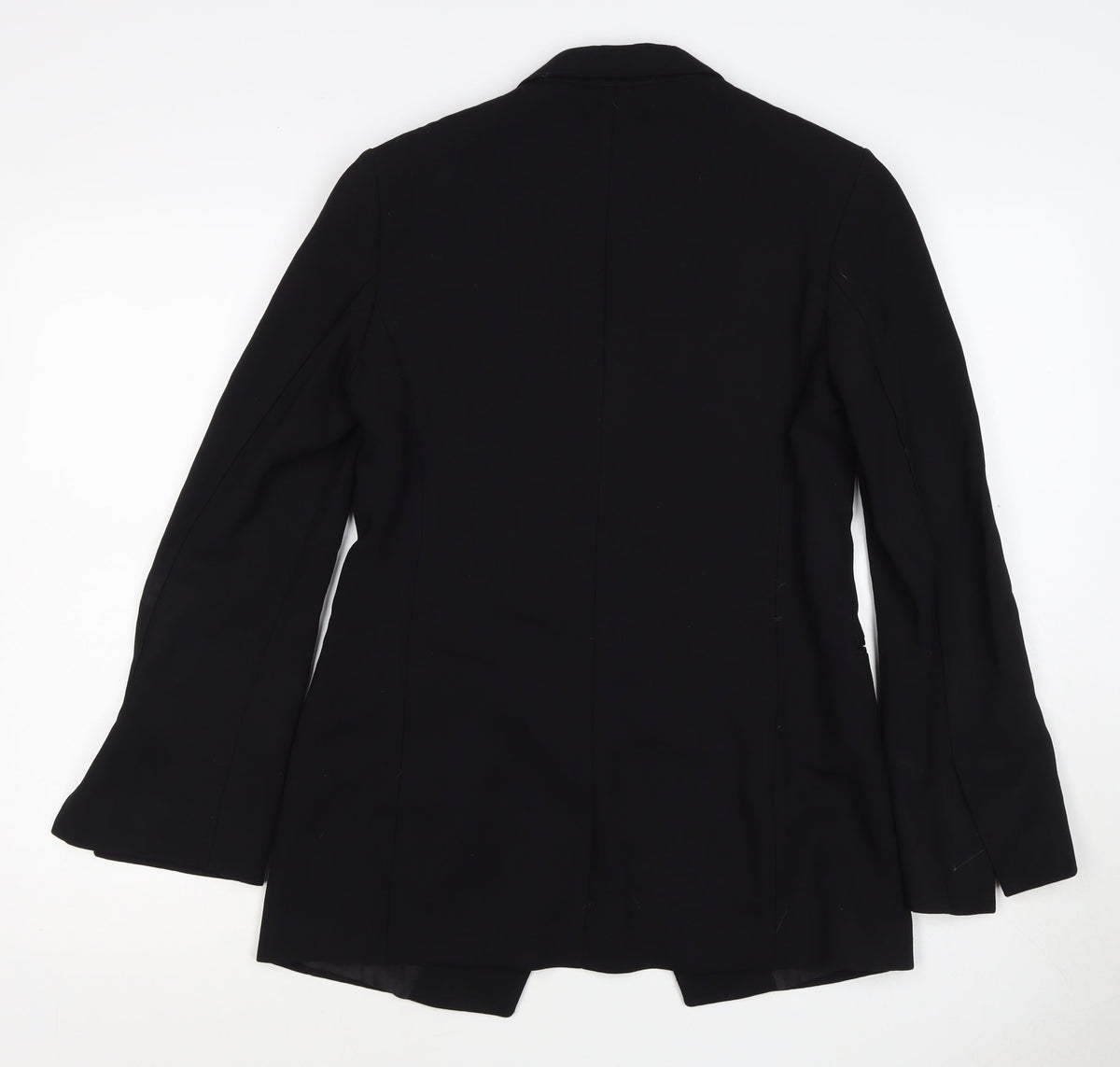 Massimo Dutti Women Black UK 6 Tailored Lined Single-Breasted Blazer