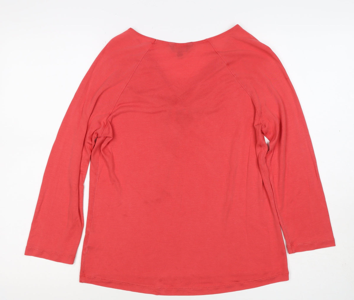 Hobbs Women Pink M Lyocell Jersey V-Neck Long Sleeve Top
