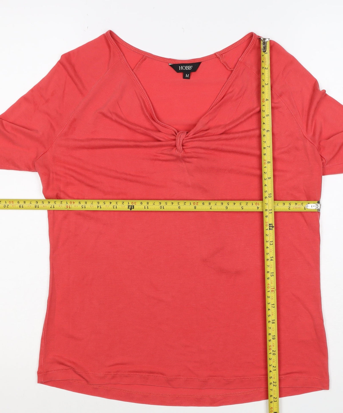 Hobbs Women Pink M Lyocell Jersey V-Neck Long Sleeve Top
