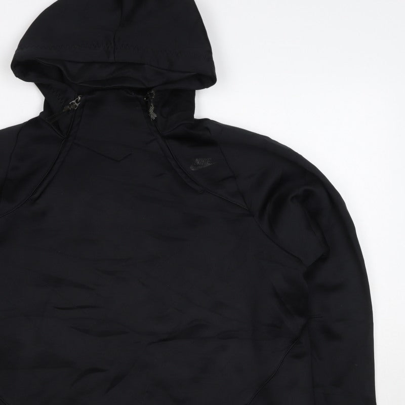 Nike Men’s Black S 1/4 Zip Hooded Pullover Hoodie Logo