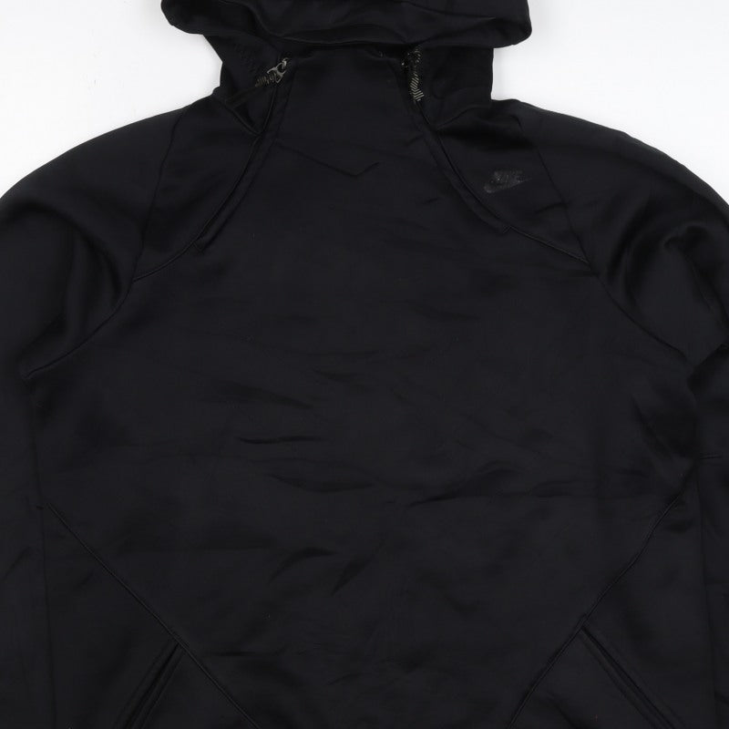 Nike Men’s Black S 1/4 Zip Hooded Pullover Hoodie Logo