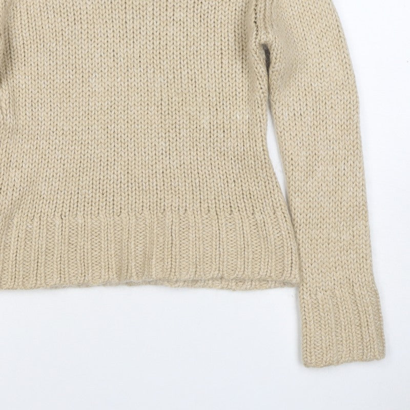 Marc Aurel Women Beige UK 6 Chunky Knit Roll Neck Pullover Jumper