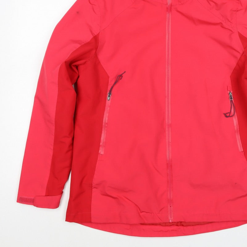Rocktrail Women Red M Hooded Rain Coat Jacket Water Resistant Full Zip