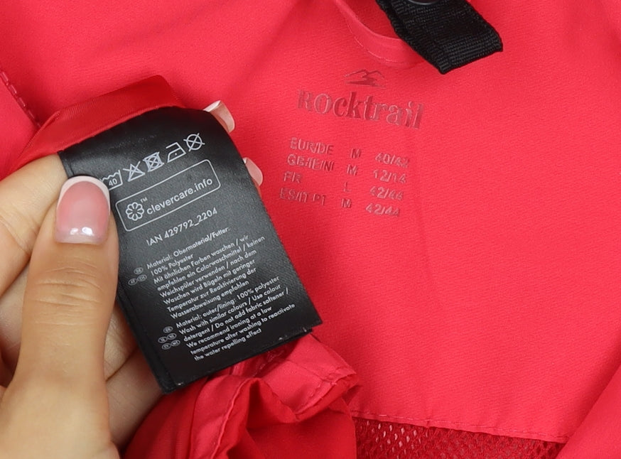 Rocktrail Women Red M Hooded Rain Coat Jacket Water Resistant Full Zip