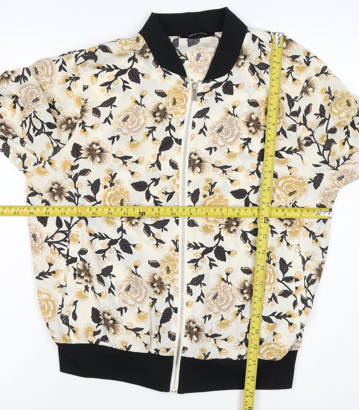 New Look Women’s UK 12 Multicoloured Floral Bomber Jacket Zip